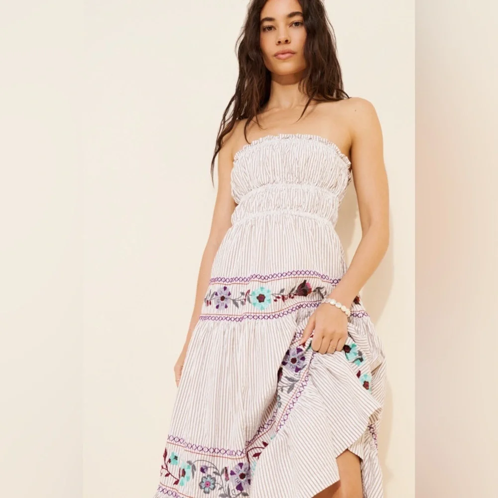 NWT Free People Kalani Embroidered Midi Dress | Size Small